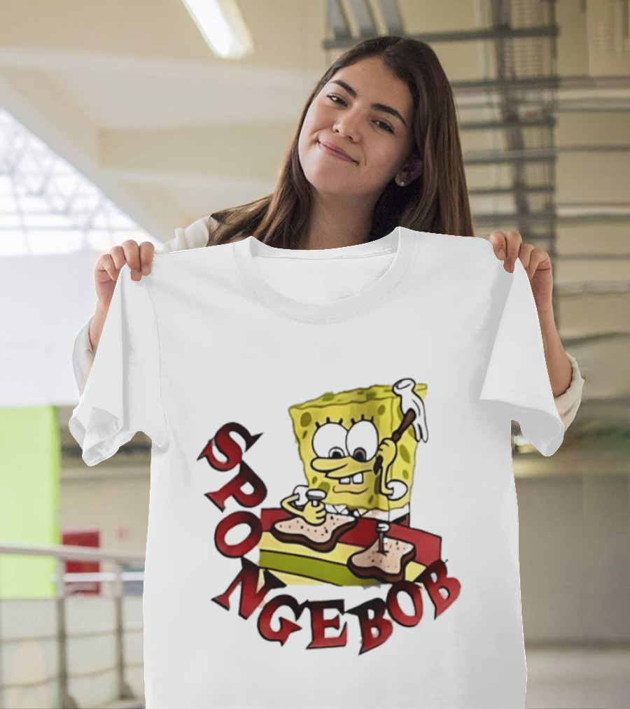 SpongeBob Assembling Sandwich With Hammer T-Shirt