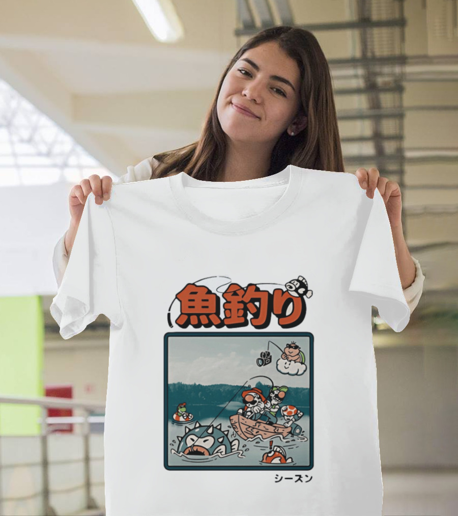 Super Mario Fishing Season Luigi Yoshi Toad Bowser Japan T-Shirt