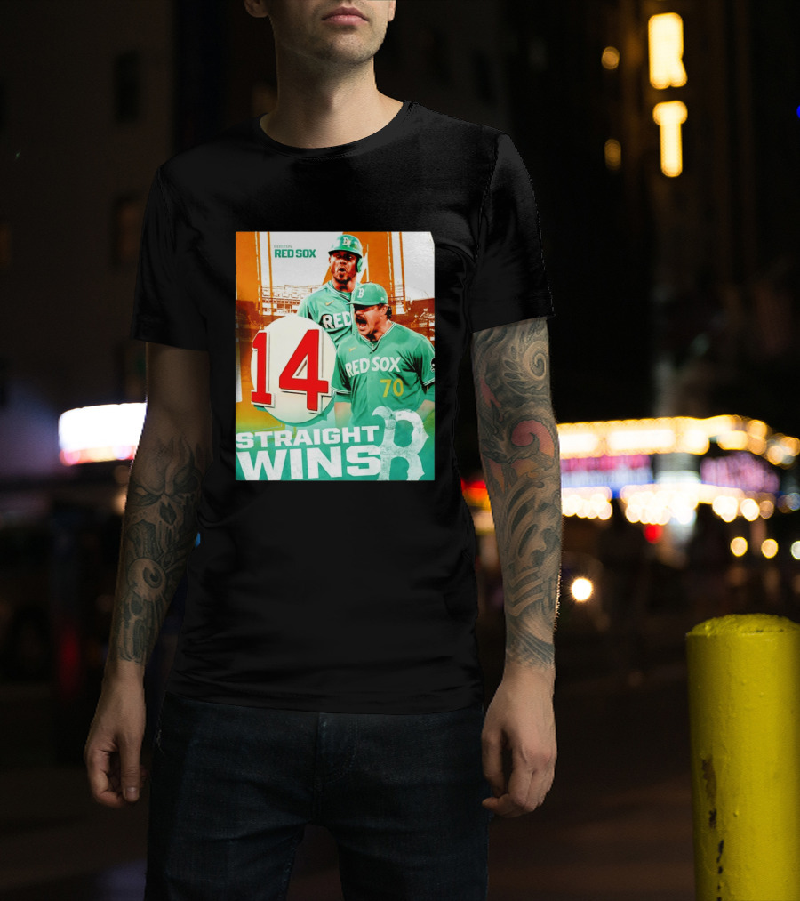 Boston Red Sox 14 Straight Wins Number 70 Celebration T-Shirt
