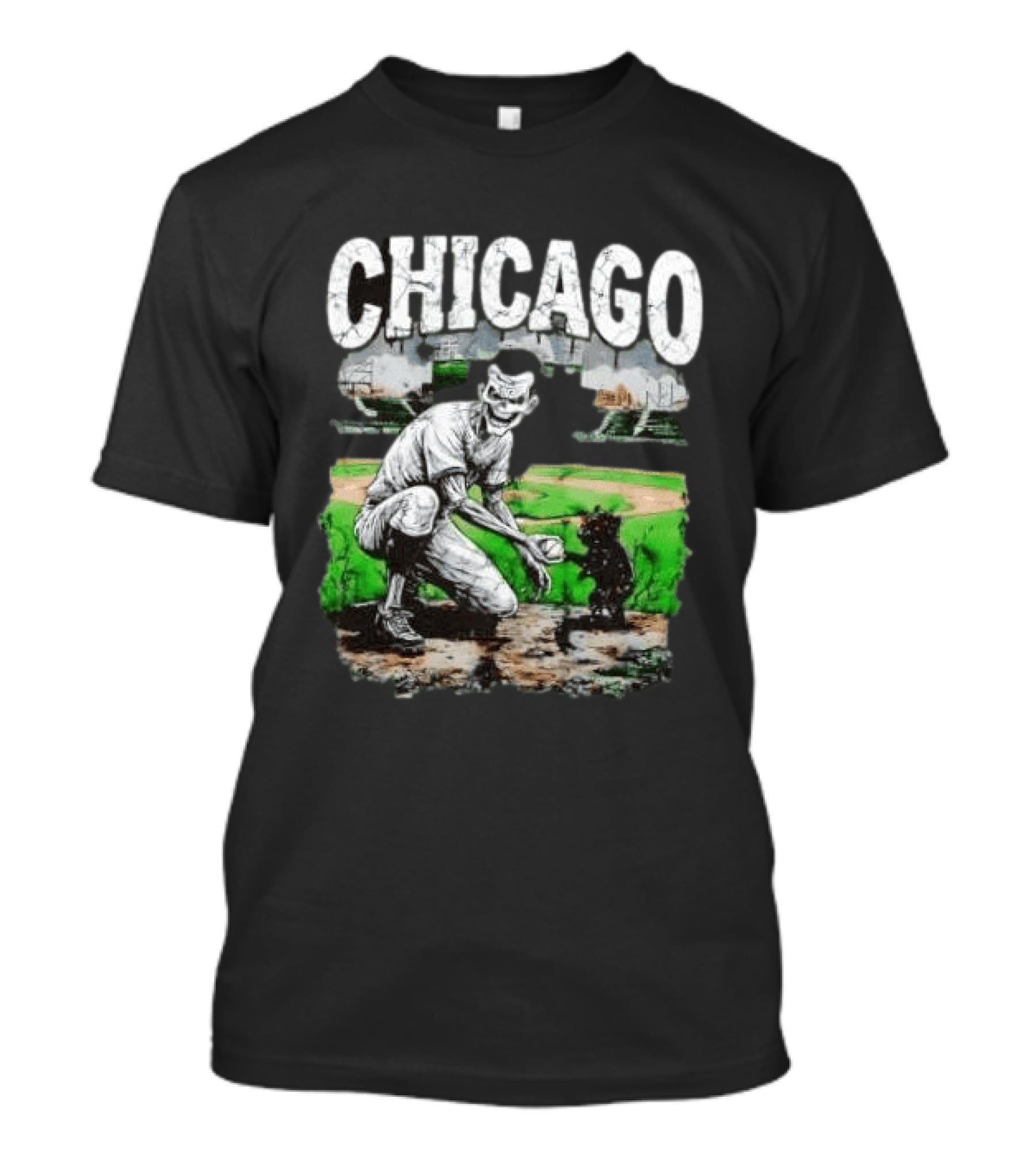 Chicago Undead Baseball Player With Cub On Field T-Shirt