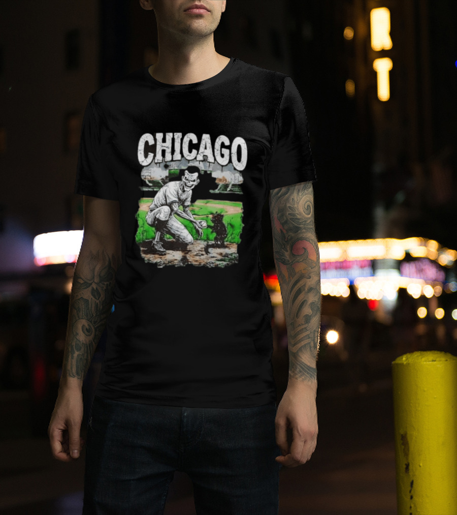Chicago Undead Baseball Player With Cub On Field T-Shirt