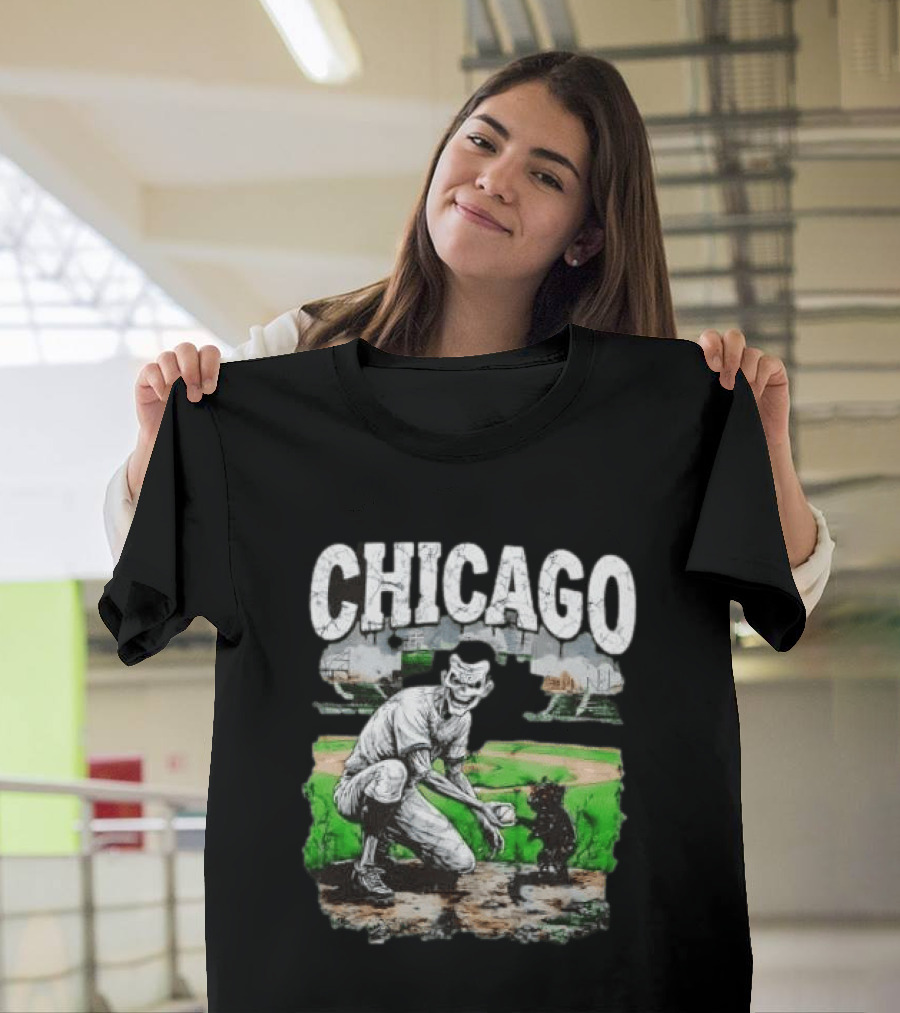 Chicago Undead Baseball Player With Cub On Field T-Shirt
