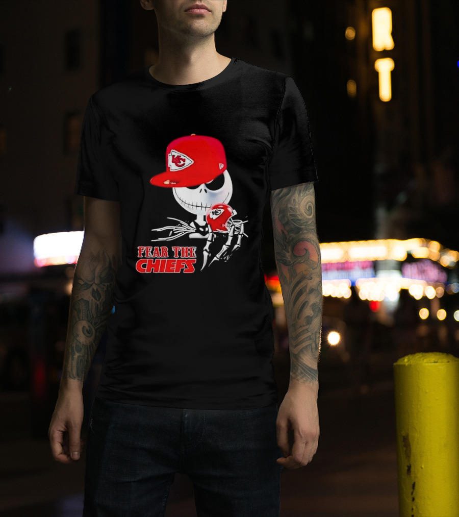 Jack Skellington Kansas City Chiefs Helmet Fear The Chiefs T-Shirt