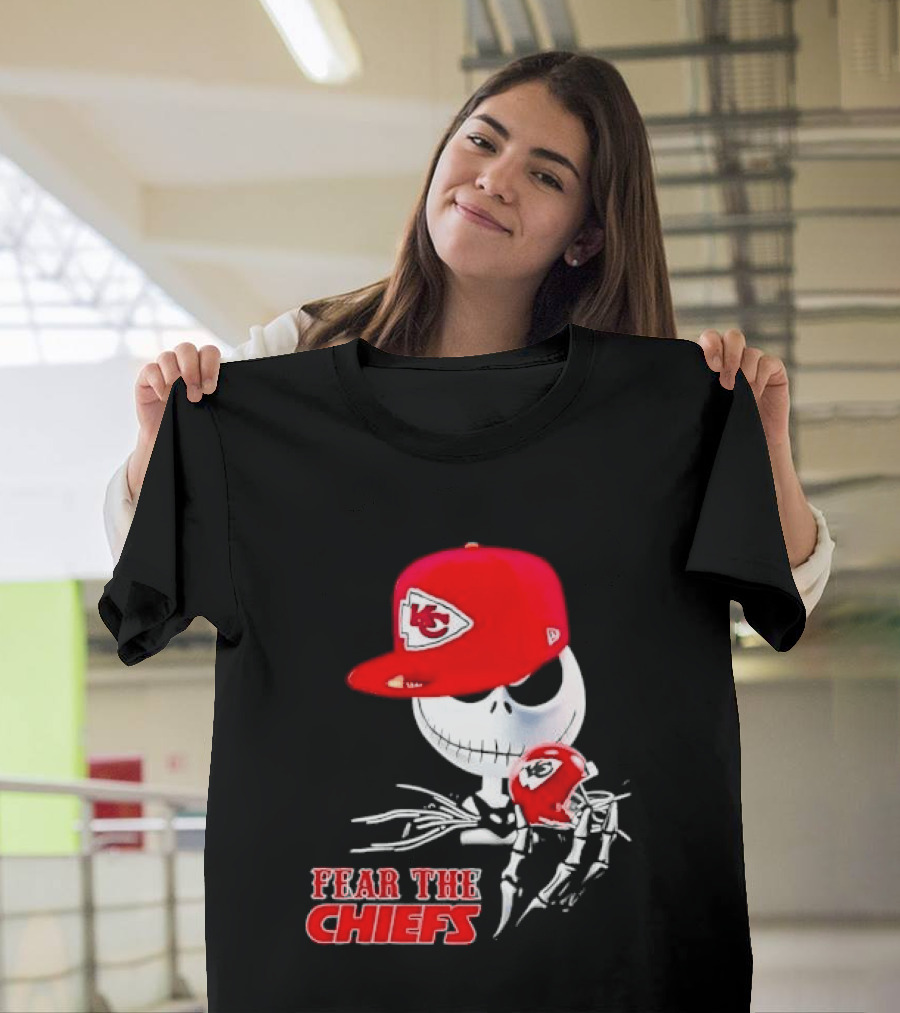 Jack Skellington Kansas City Chiefs Helmet Fear The Chiefs T-Shirt