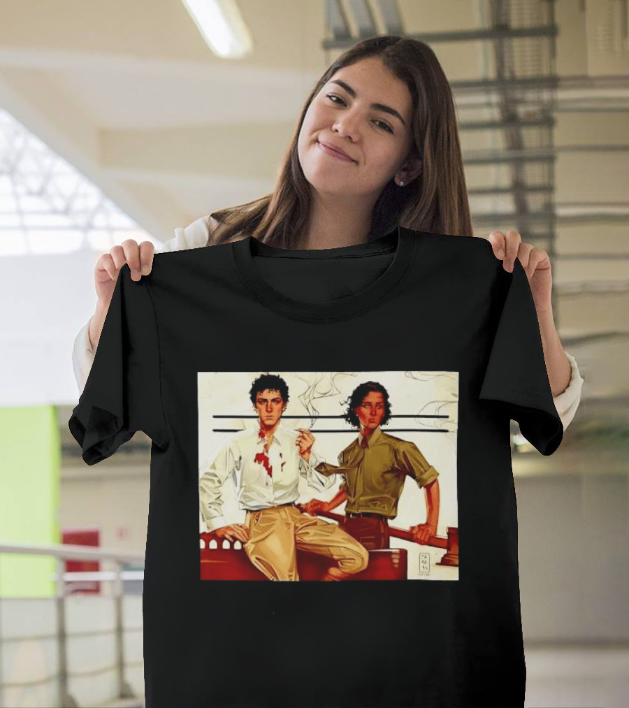 JAPH Two Men Smoking With Bloodstain T-Shirt