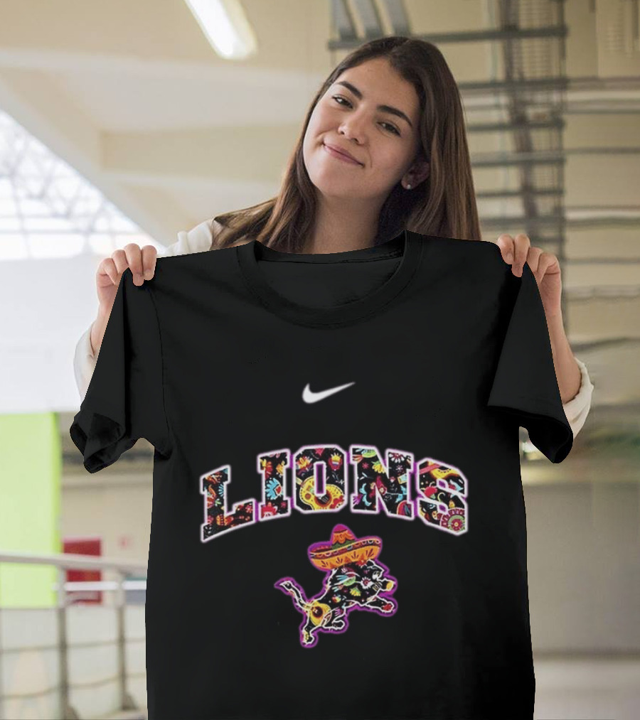 Nike Detroit Lions Hispanic Heritage Fiesta Sombrero Bull T-Shirt