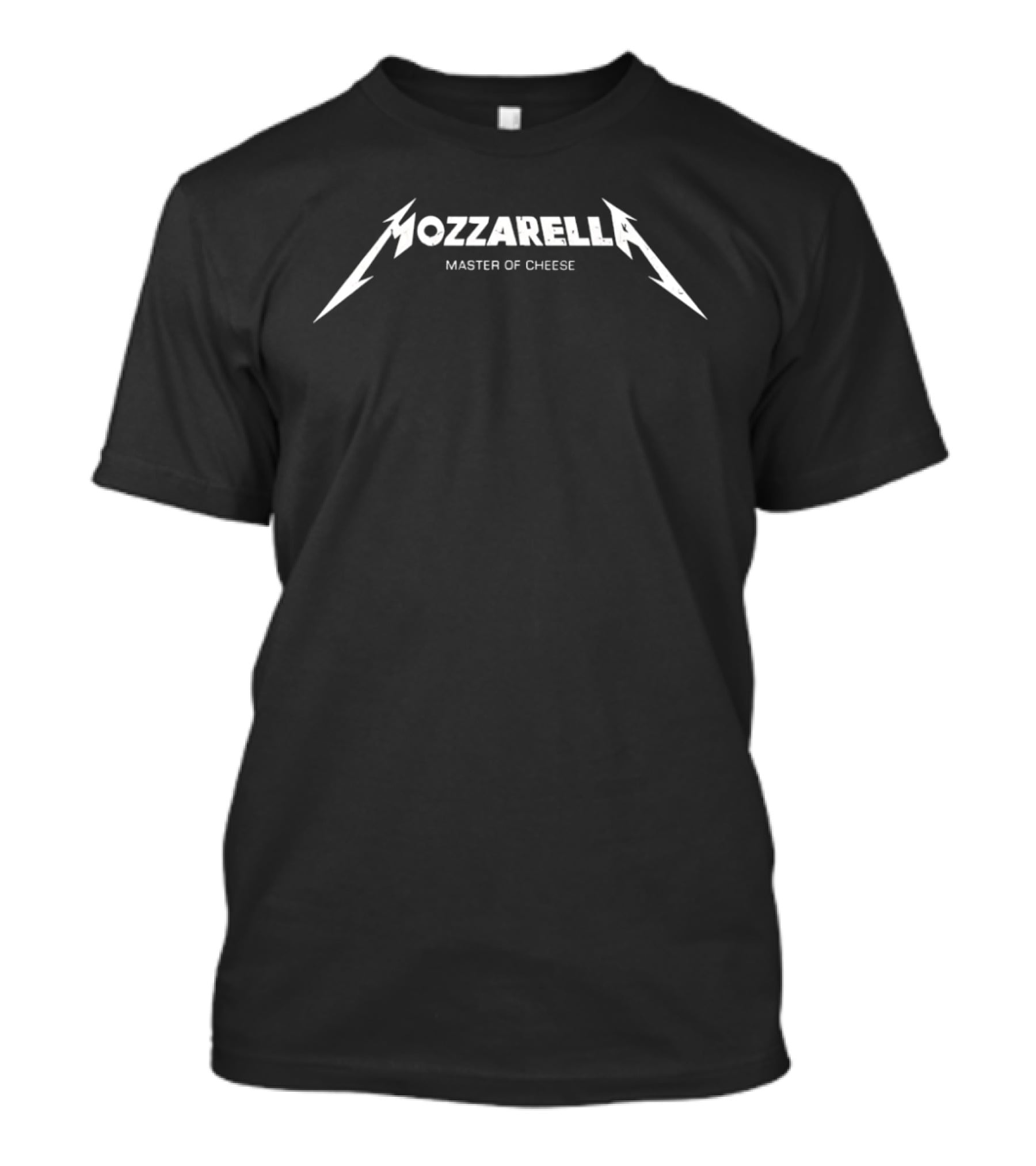 Mozzarella Master Of Cheese Parody Graphic Inspired By Band T-Shirt