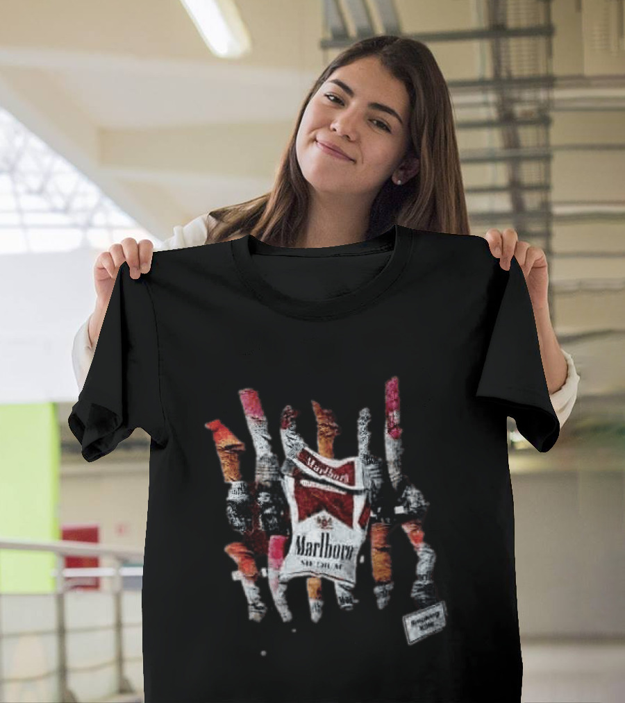 Marlboro Medium Cigarette Butts Collage Street T-Shirt