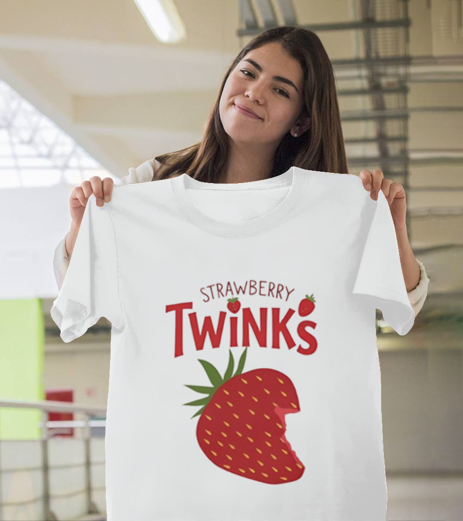 Strawberry Twinks Bitten Berry Fun Playful T-Shirt