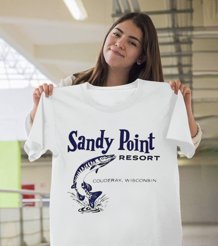 Sandy Point Resort Couderay Wisconsin Jumping Fish T-Shirt
