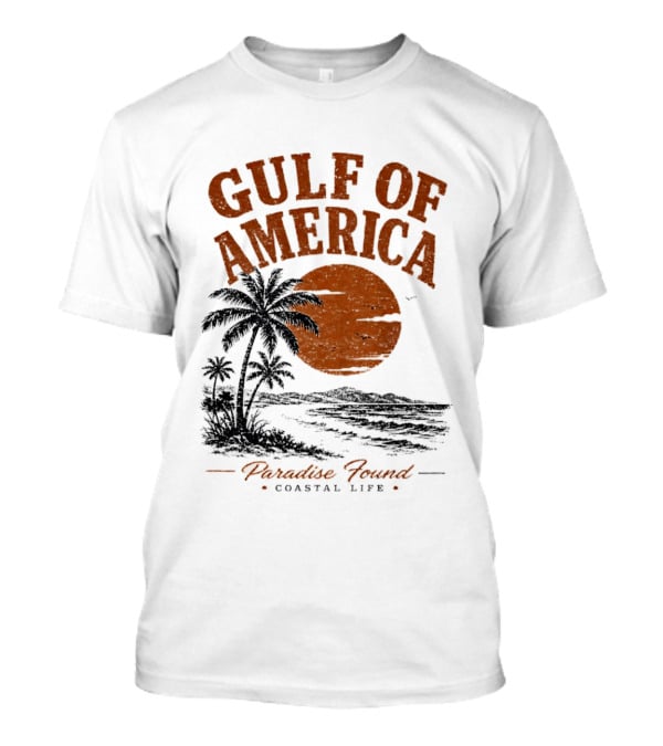 Gulf Of America Paradise Found Coastal Life Palm Sunset T-Shirt