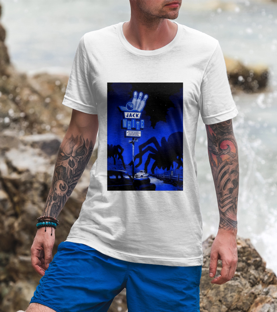 Jack White Indianapolis IN 2026 Everwise Amphitheater Event With Spiders And Bowling Sign T-Shirt