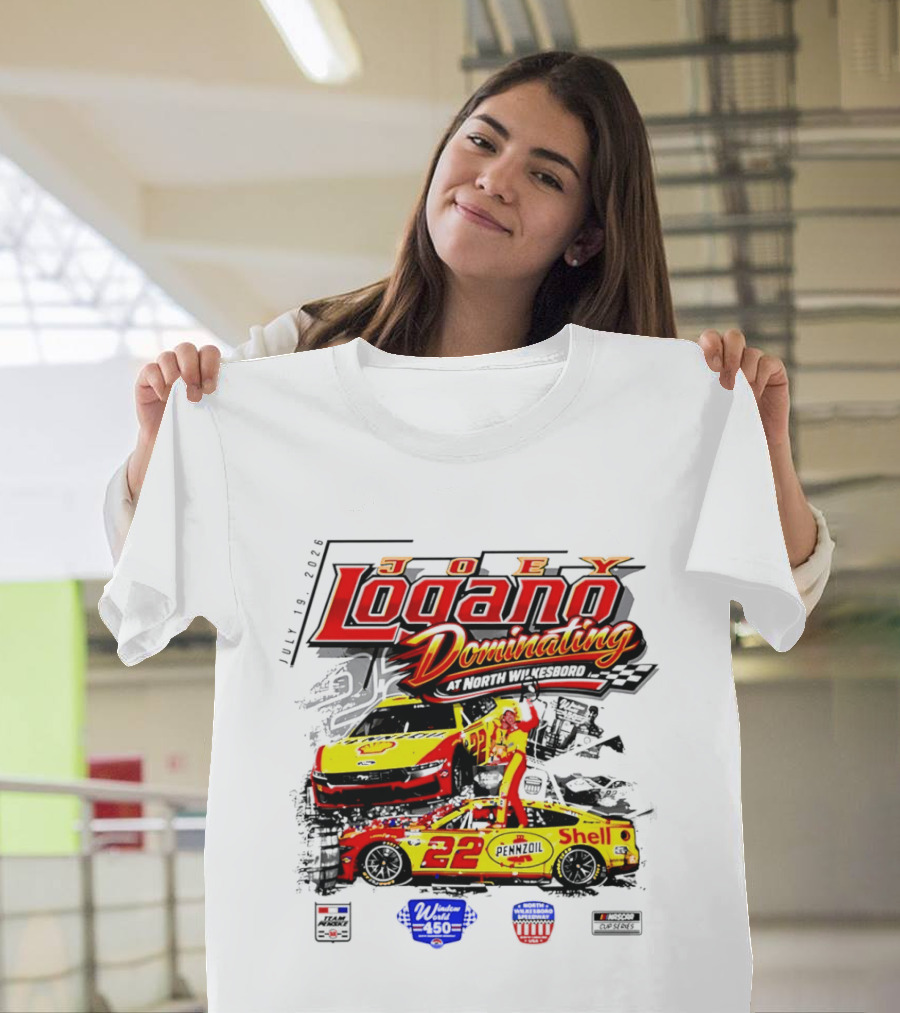 Joey Logano Dominating July 18 2026 North Wilkesboro Pennzoil Shell 22 Racing T-Shirt