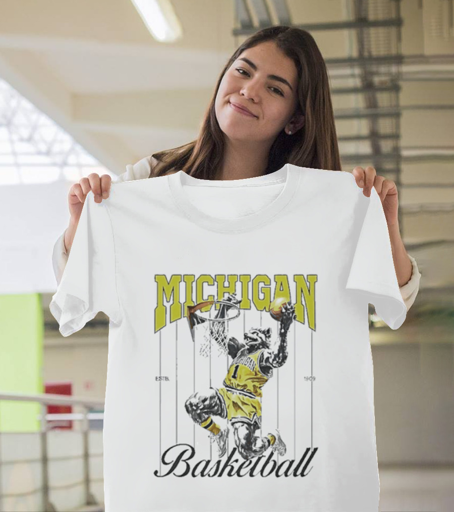 Wolverine Michigan Basketball Slam Dunk T-Shirt