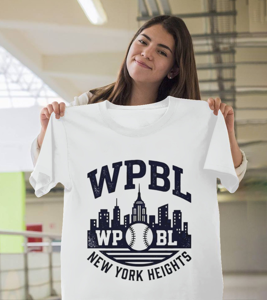 WPBL New York Heights Baseball Skyline Cityscape T-Shirt