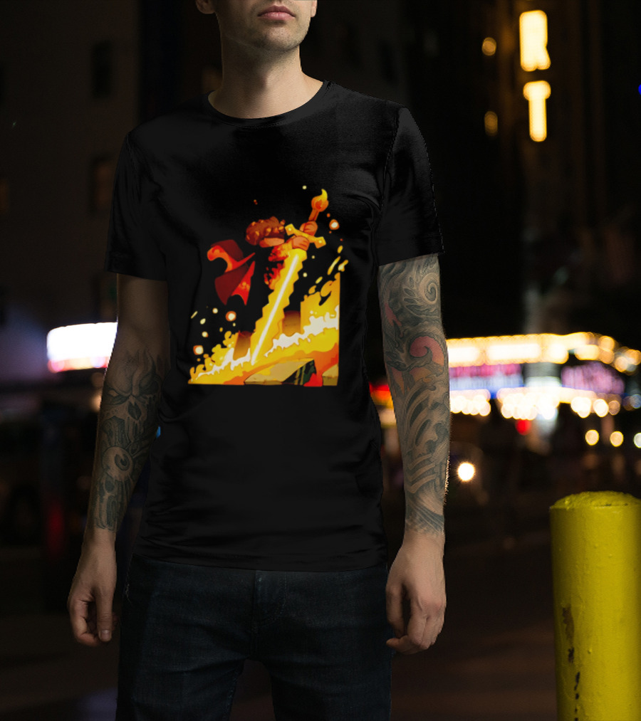 FlameFrags Sword Gaming Fantasy Adventure Warrior T-Shirt