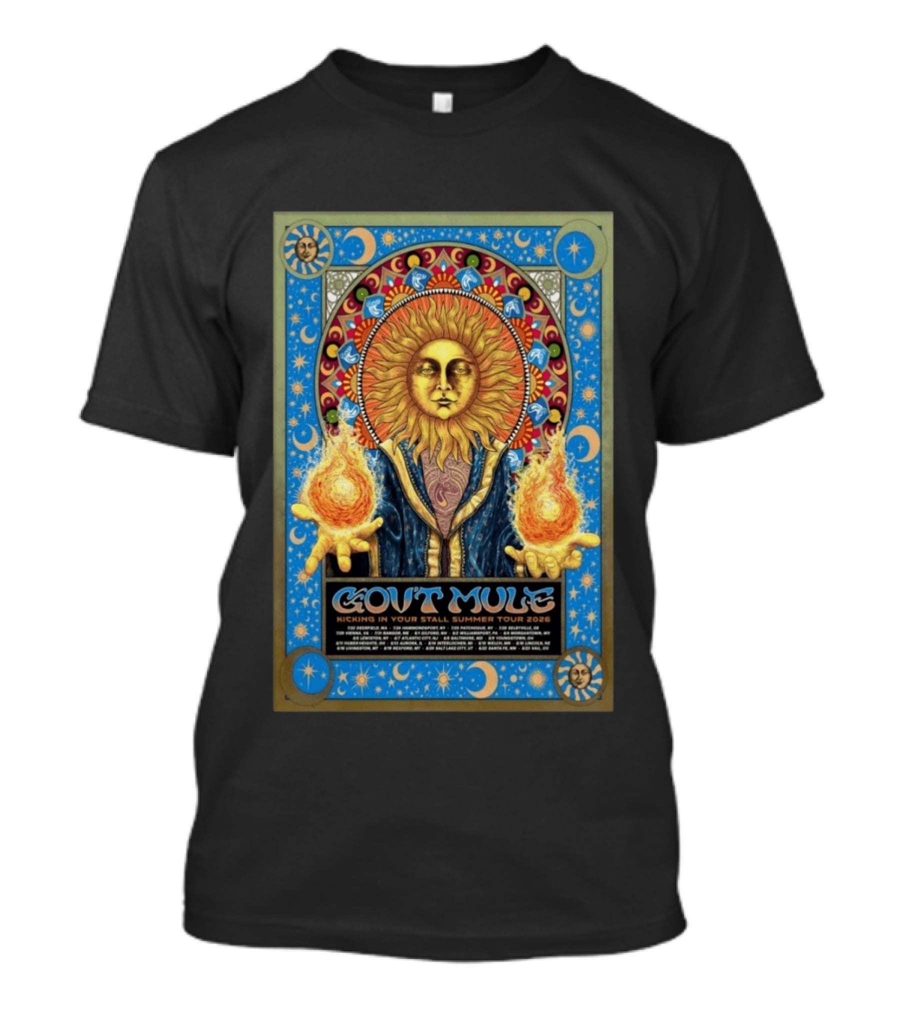 Gov't Mule Kicking In Your Stall Summer Tour 2026 Sun Fire T-Shirt