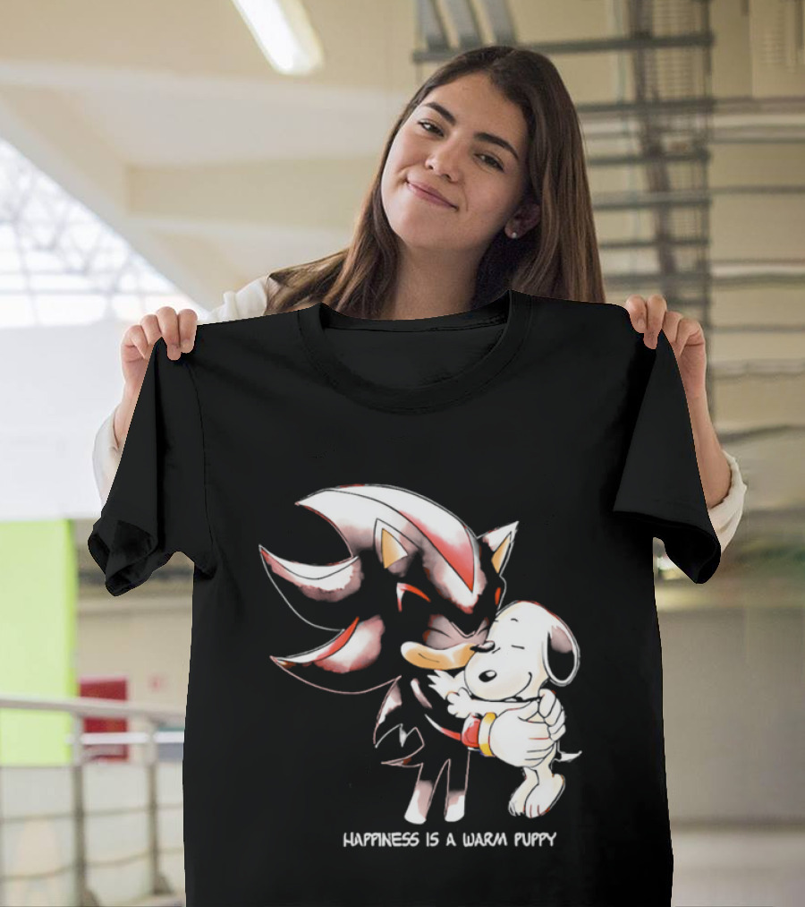 Happiness Is A Warm Puppy Shadow The Hedgehog Embrace T-Shirt