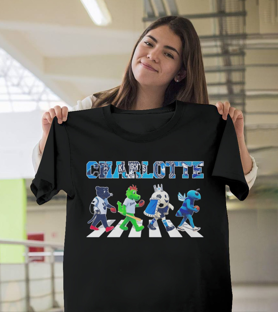Charlotte Knight Hornet Abbey Road Sports Mascots T-Shirt