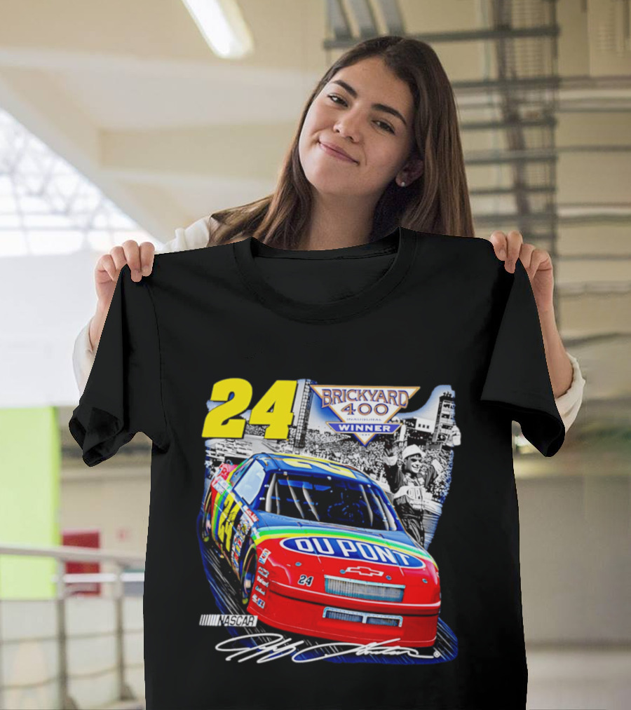 Jeff Gordon NASCAR DuPont Chevrolet No 24 Brickyard 400 Inaugural Winner T-Shirt