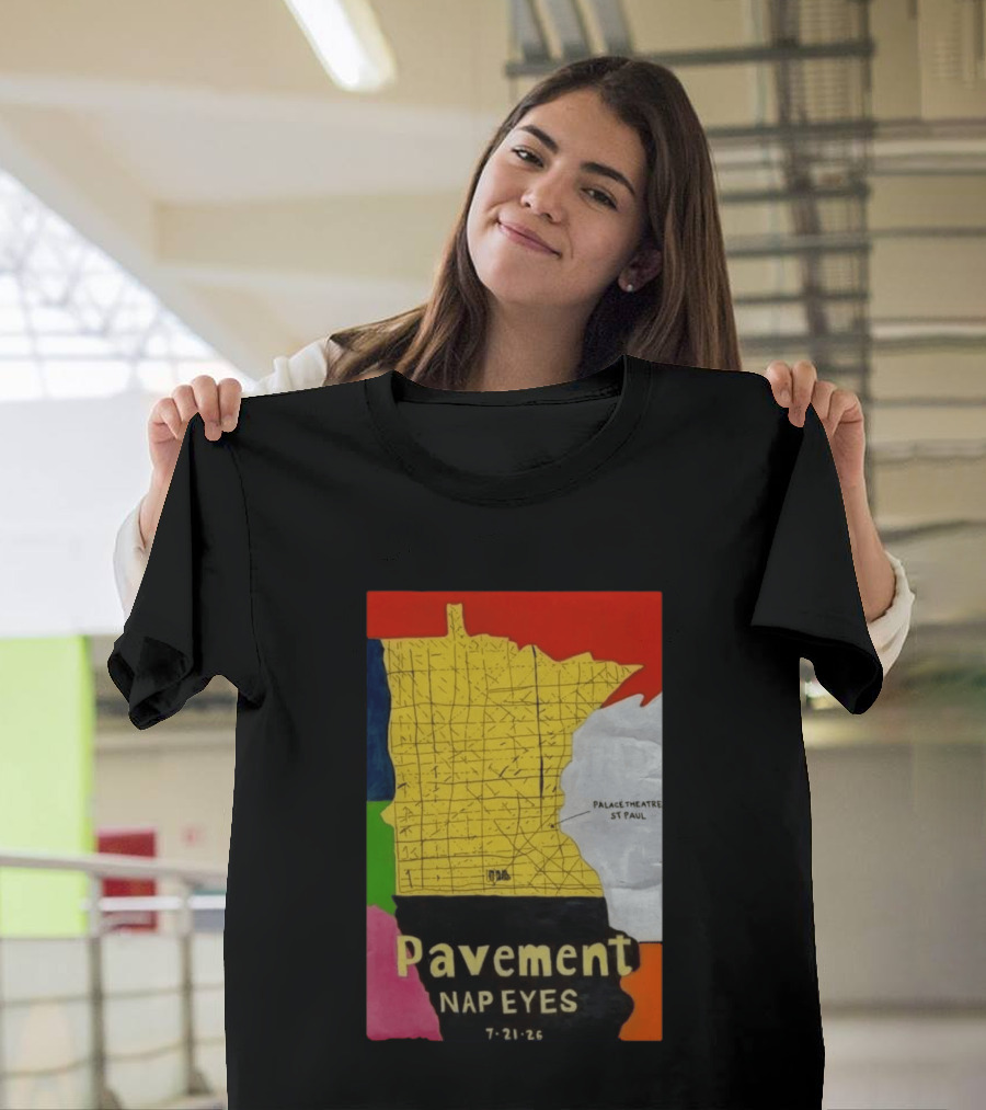 Pavement Nap Eyes Palace Theatre St Paul July 21 2026 Minnesota Map T-Shirt