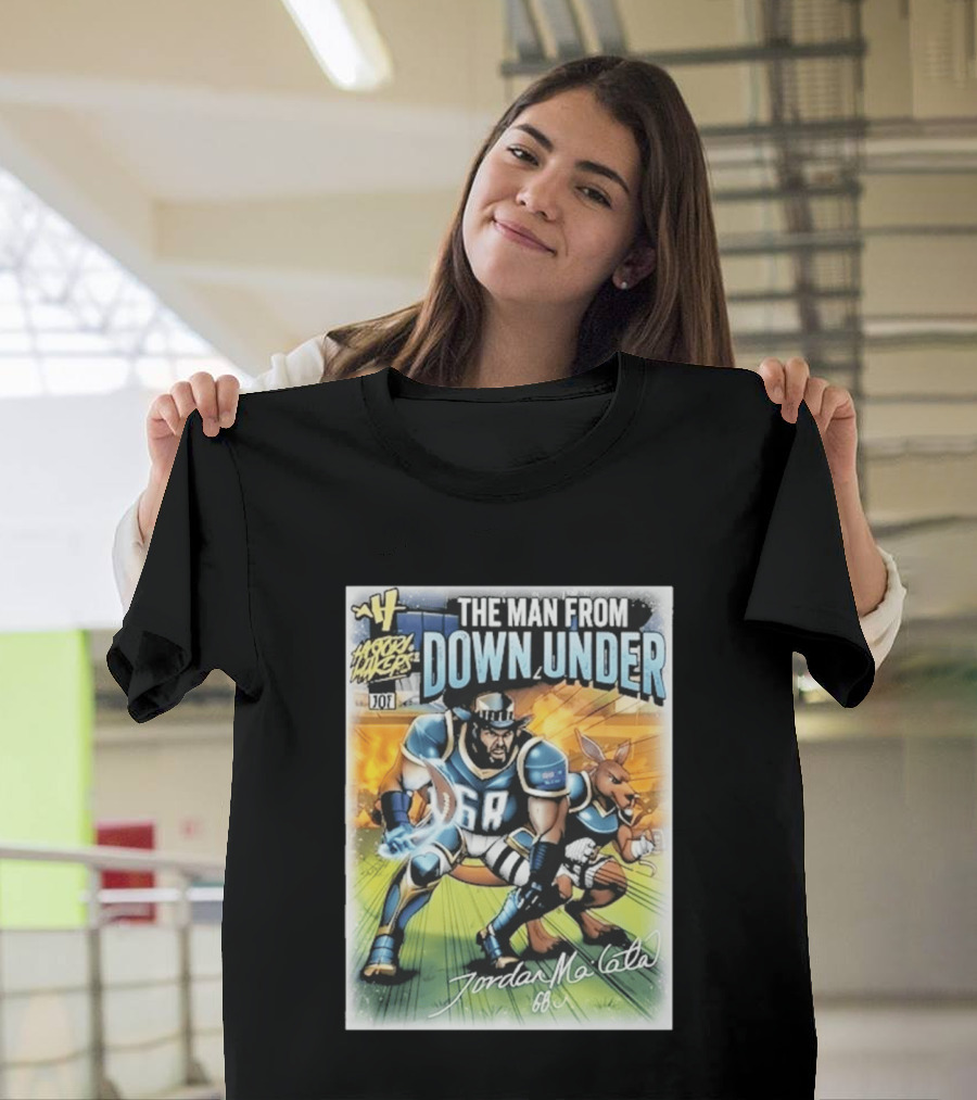 The Man From Down Under Jordan Mailata 68 Gridiron Kangaroo Philadelphia Eagles T-Shirt