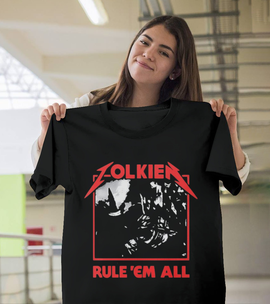 Tolkien Rule 'Em All Lord Of The Rings Metallica Mashup T-Shirt