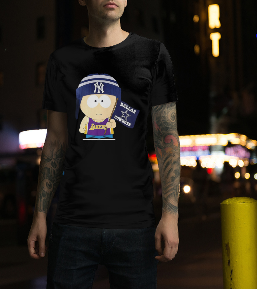 Stan Marsh Lakers Dallas Cowboys Flag Yankees Hat T-Shirt