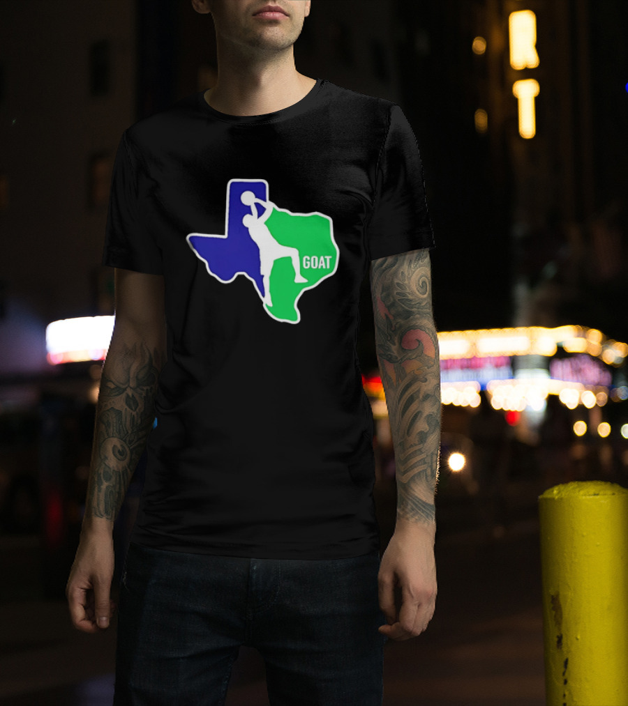 Texas Basketball Goat Silhouette Blue Green State T-Shirt