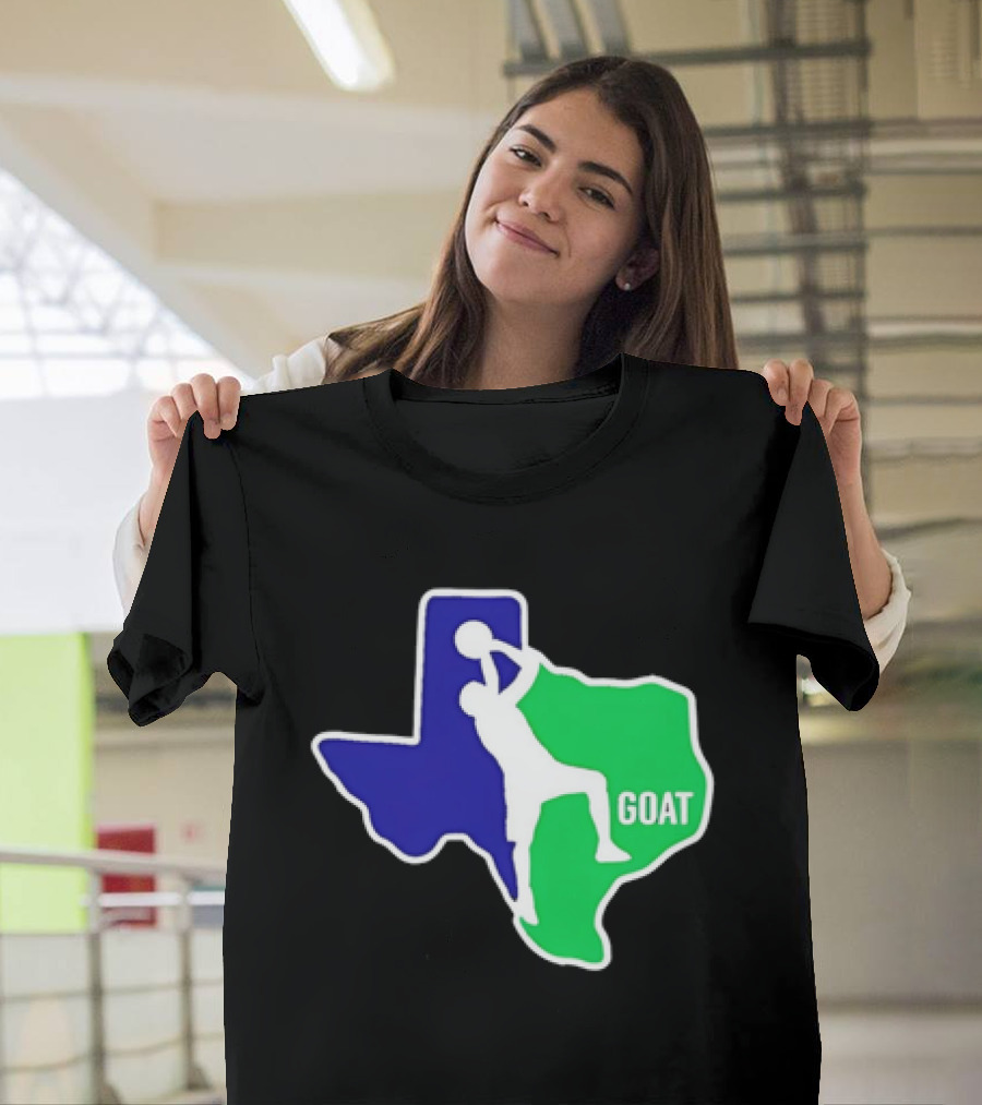 Texas Basketball Goat Silhouette Blue Green State T-Shirt