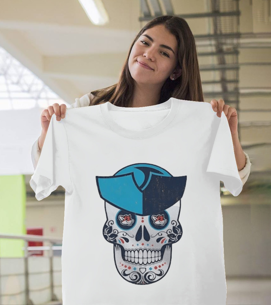 Day Of The Dead Skull Patriot Fox Sports Foxes Football T-Shirt