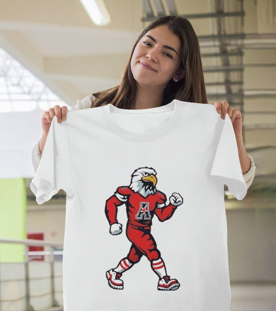 Eagle Running Sport Red Football T-Shirt
