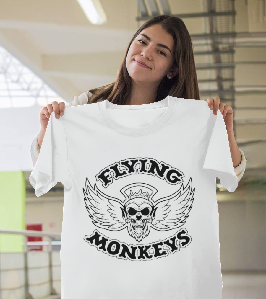 Flying Monkeys Winged Crown Skull T-Shirt