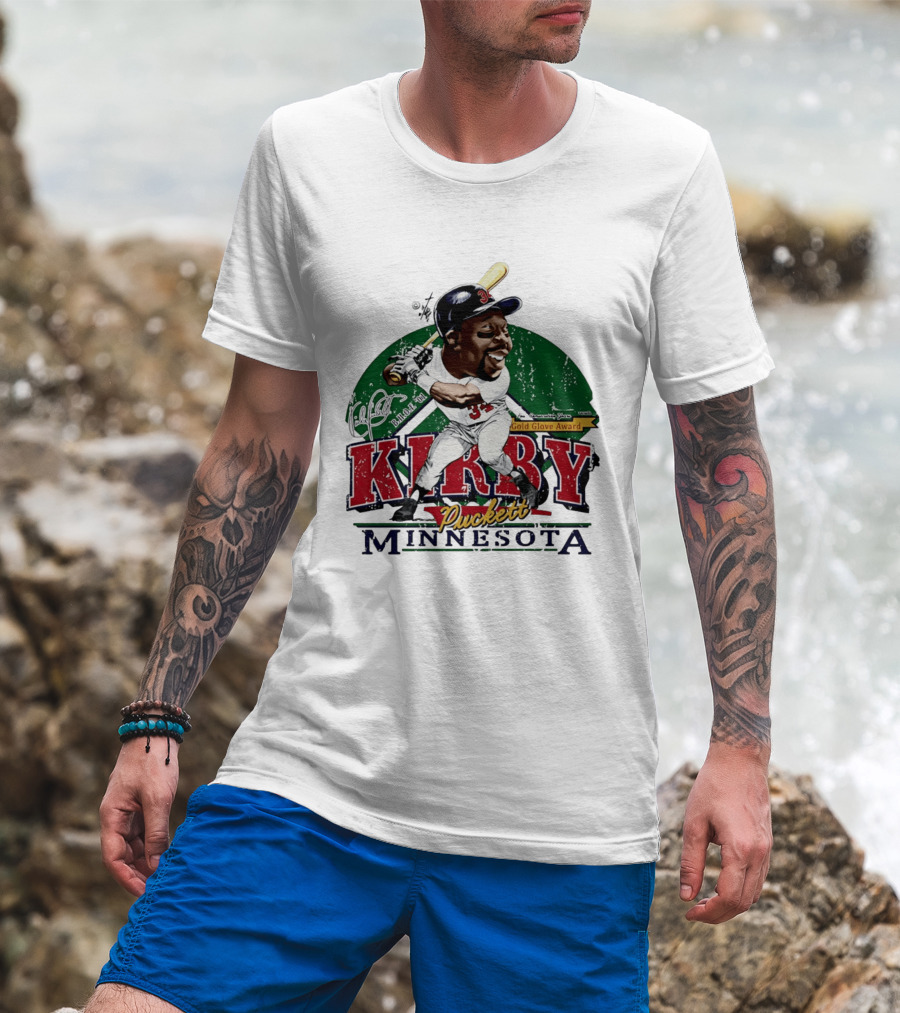 Kirby Puckett Minnesota Gold Glove Award Bruce Stark Collection T-Shirt