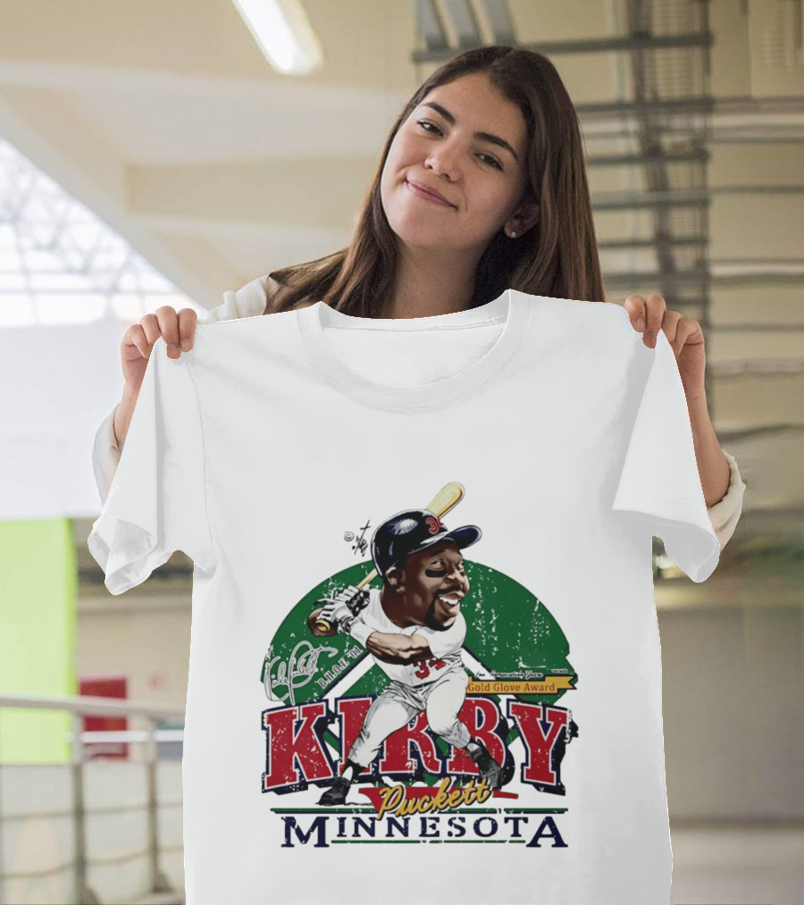 Kirby Puckett Minnesota Gold Glove Award Bruce Stark Collection T-Shirt