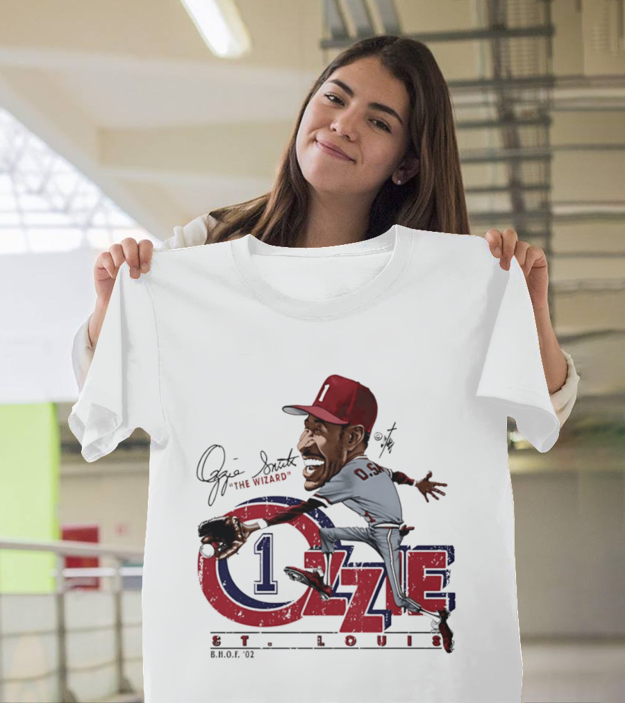 Ozzie Smith St Louis Cardinals Bruce Stark "The Wizard" Collection T-Shirt