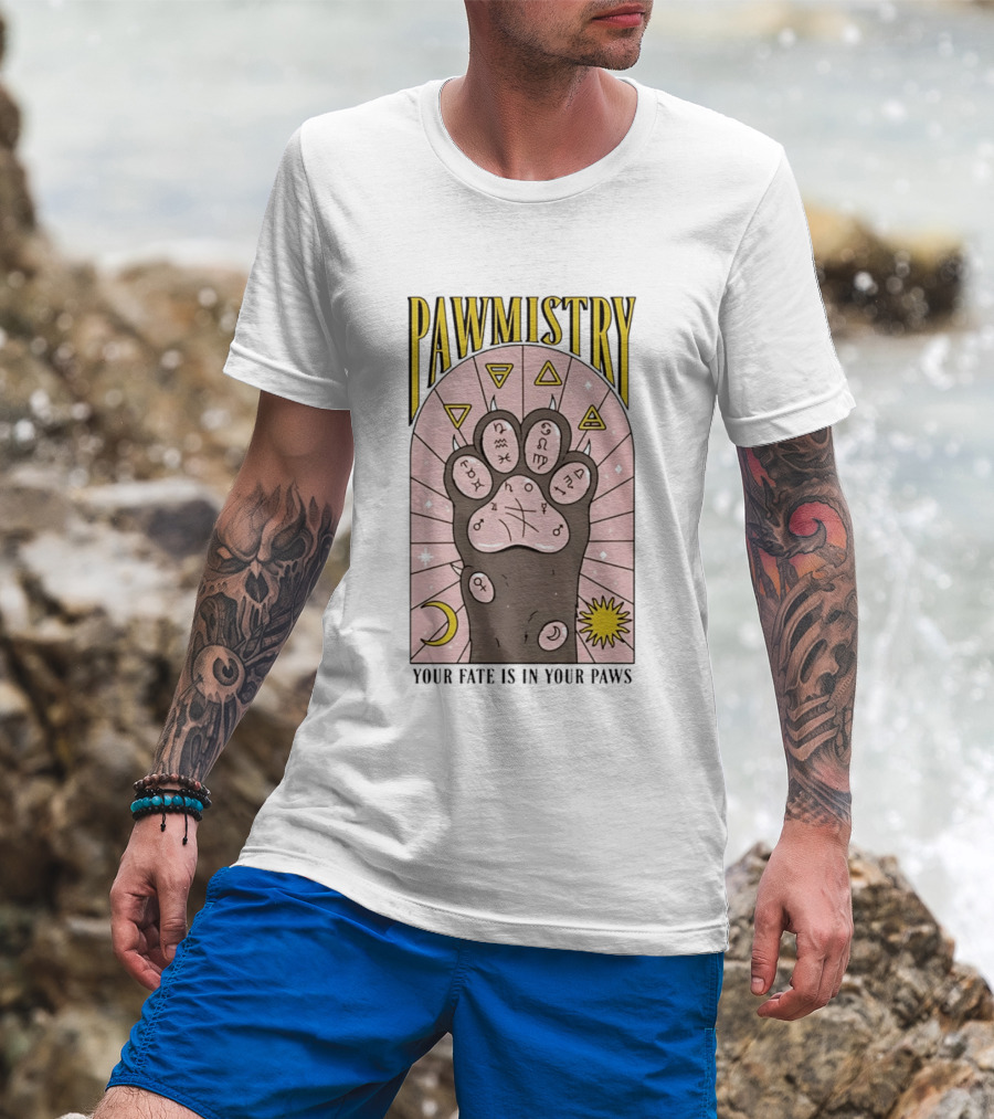 Pawmistry Astrology Cat Paw Your Fate Is In Your Paws Zodiac T-Shirt