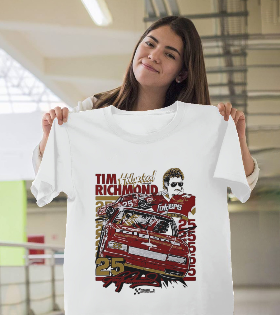 Tim Richmond Hollywood 25 Hendrick Motorsports Folgers NASCAR Racing T-Shirt