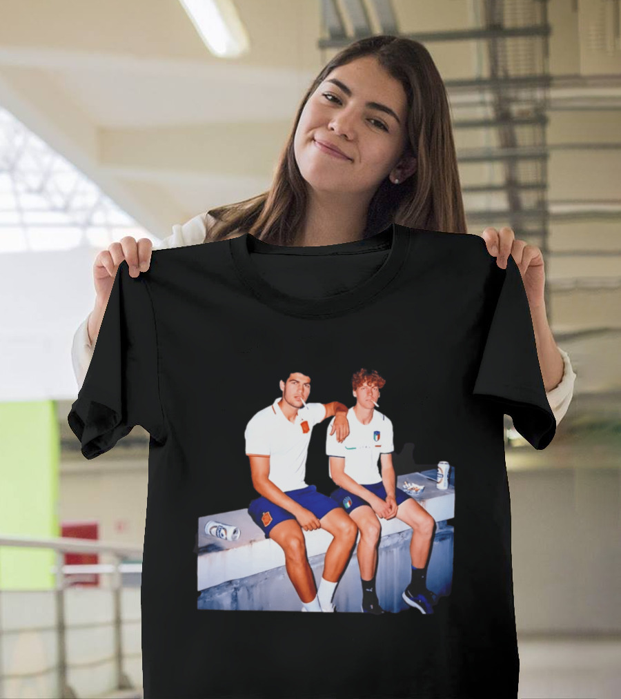 2026 Tennis Spain Italy Carlos Alcaraz Jannik Sinner Smoking T-Shirt