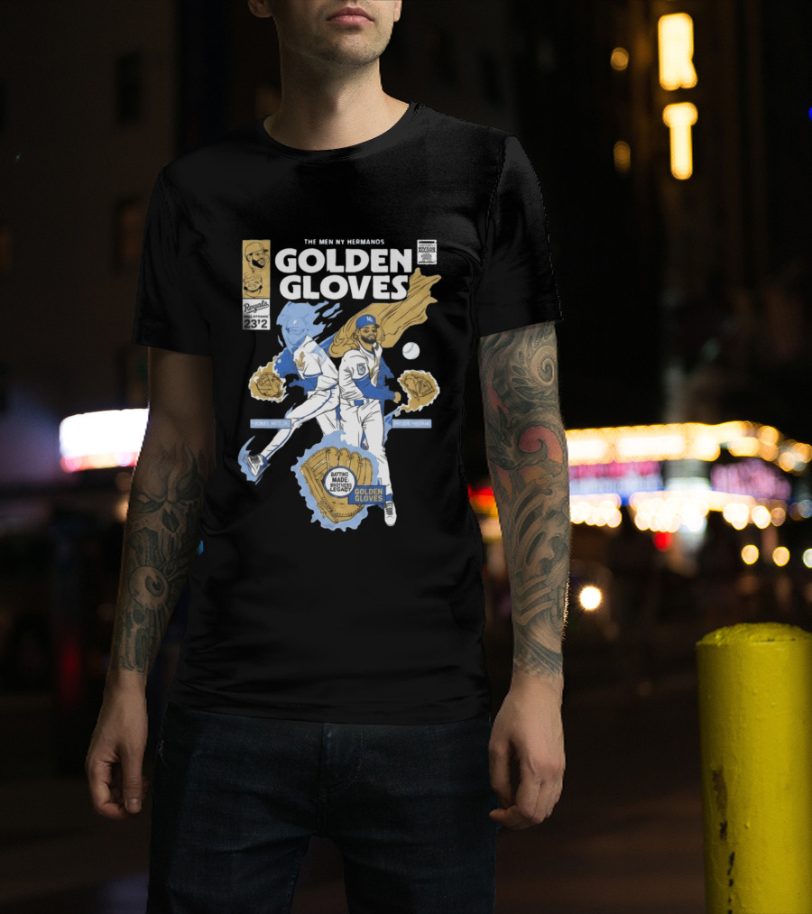 The Meniny Hermanos Royals Hall Of Fame 2026 Golden Gloves Bobby Witt Jr Freddie Freeman T-Shirt