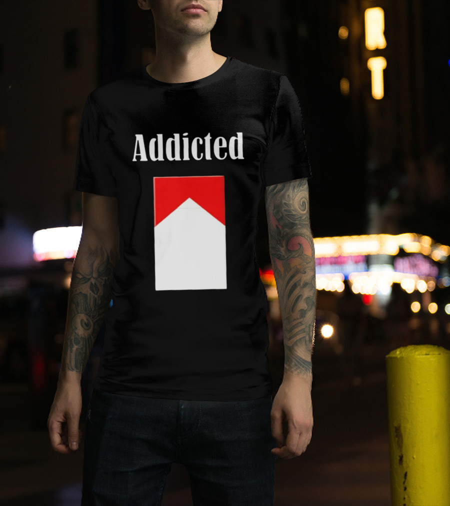 Addicted Cigarette Pack Minimalist Marlboro T-Shirt