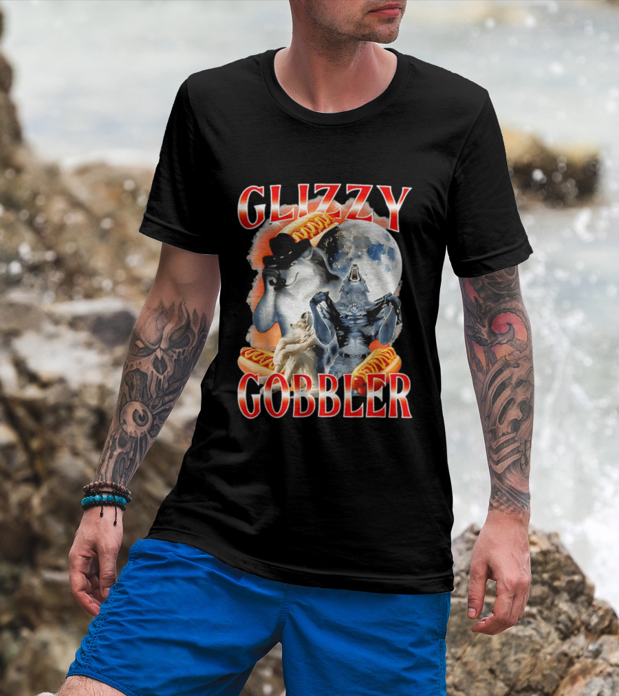 Glizzy Gobbler Wolf Moon Hot Dog Meme T-Shirt