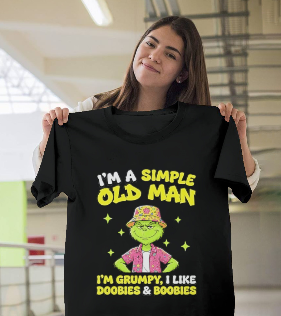 I'm A Simple Old Man Grumpy I Like Boobies Hawaiian Hat T-Shirt