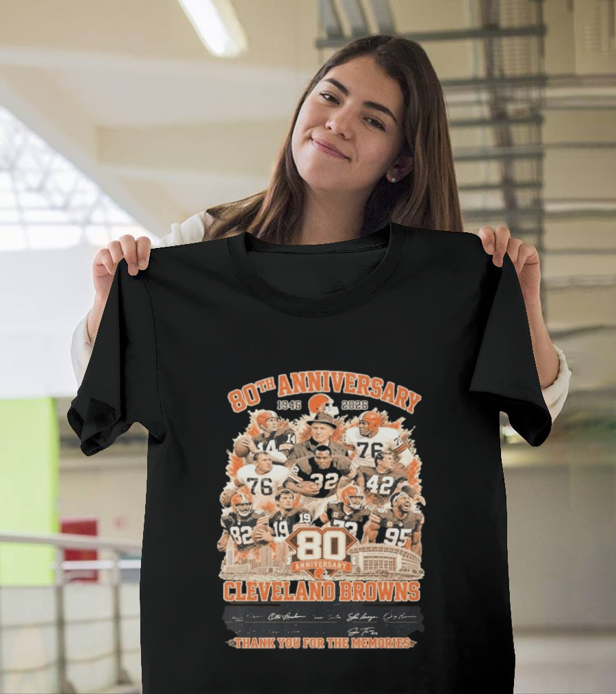 Cleveland Browns 80th Anniversary 1946 2026 Thank You For The Memories T-Shirt