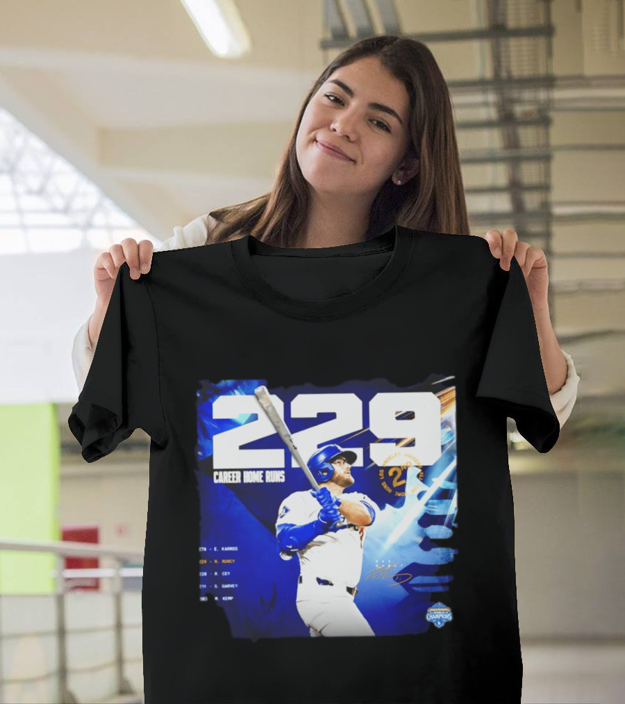 Max Muncy Los Angeles Dodgers 229 Career Home Runs Celebration MLB Champions T-Shirt