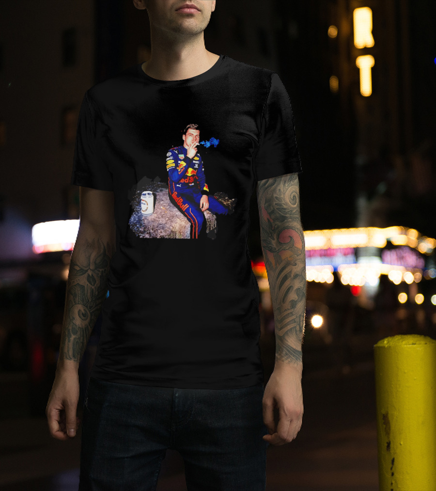 Max Verstappen Red Bull Racing Formula 1 Driver Smoking Racing Suit T-Shirt