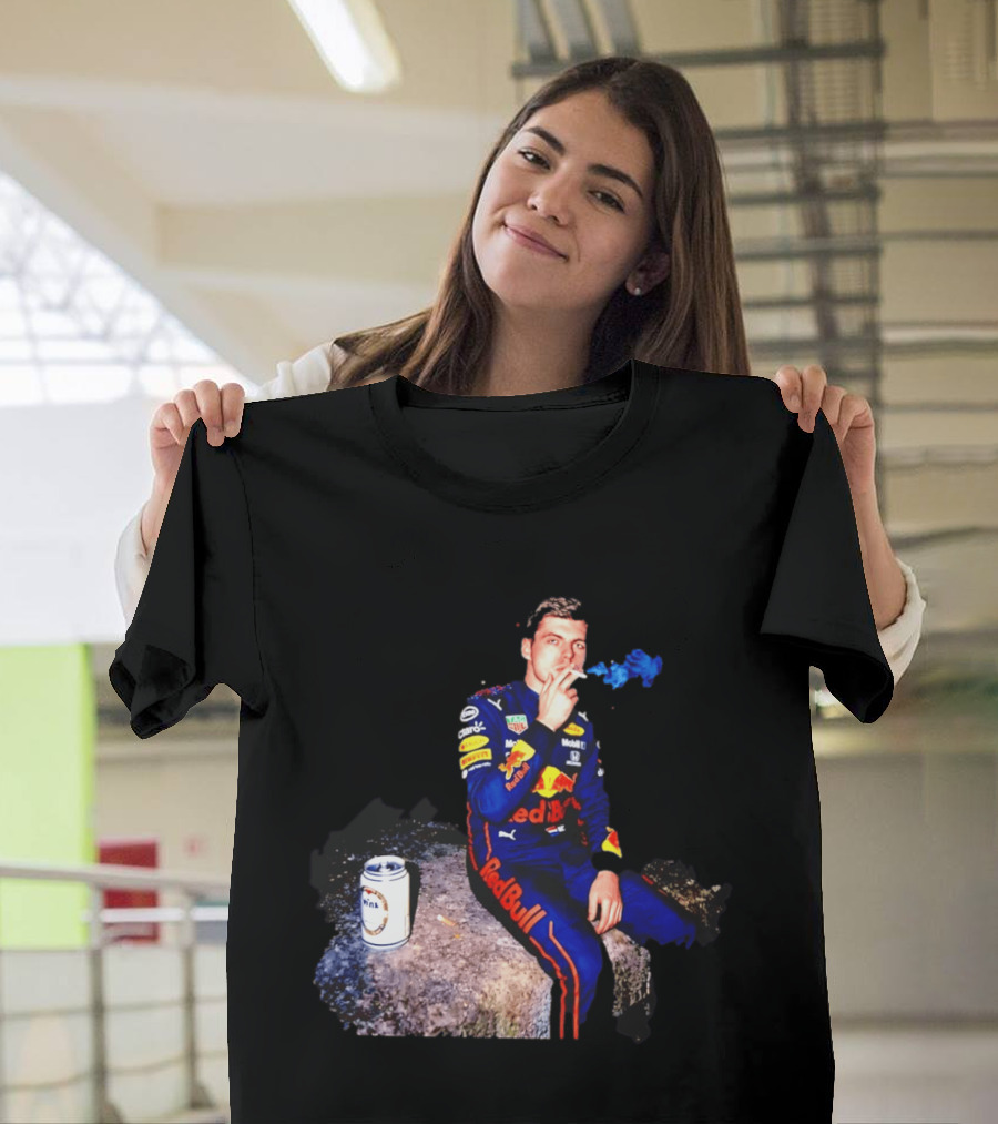 Max Verstappen Red Bull Racing Formula 1 Driver Smoking Racing Suit T-Shirt