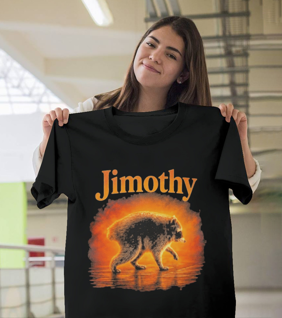 Jimothy Raccoon Silhouette Glowing Sunset Nature Scene T-Shirt