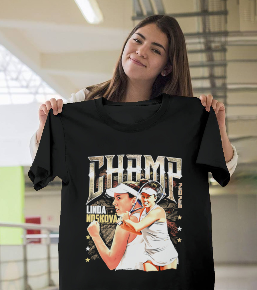 Linda Noskova Wimbledon 2026 Champ Bold Tennis Celebration T-Shirt