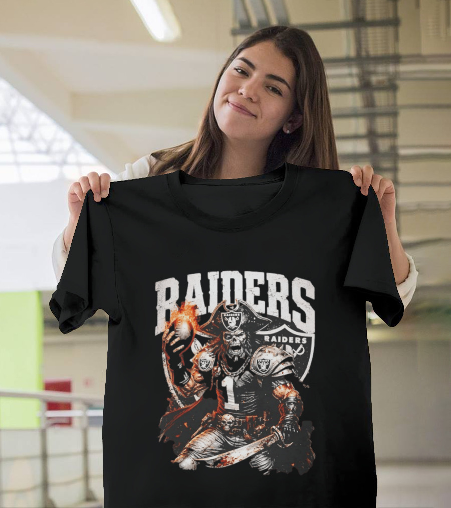Las Vegas Raiders Skeleton Pirate Football 2026 T-Shirt